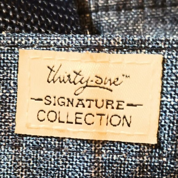 Thirty-One Canvas Lunch Tote Set of 2 Blue with Mesh Side Pockets - Picture 6 of 8